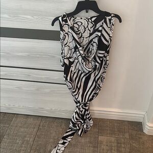 Black and White Floral Zebra Print Dress